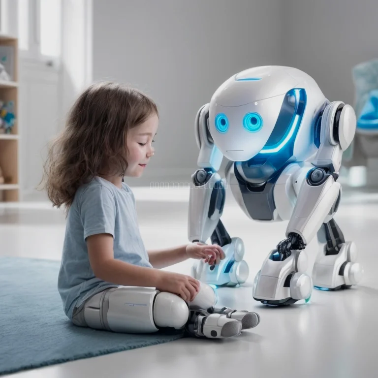 Enfant programmant un robot